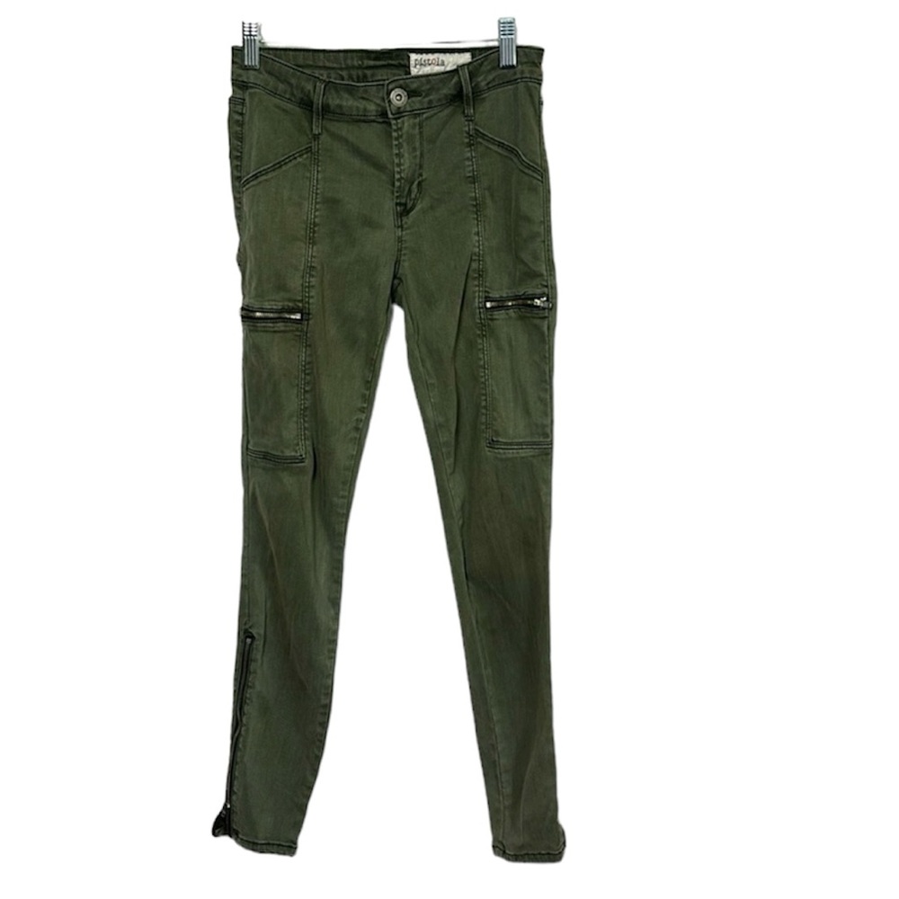 PISTOLA olive green skinny utility pants size 27 cargo ankle capris skinny pants